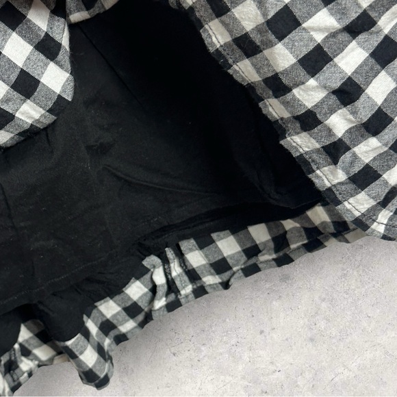 Sezane Sixteen Plaid Gingham Mini Dress Black White Size 36 French US 4‎ Button - Picture 12 of 16